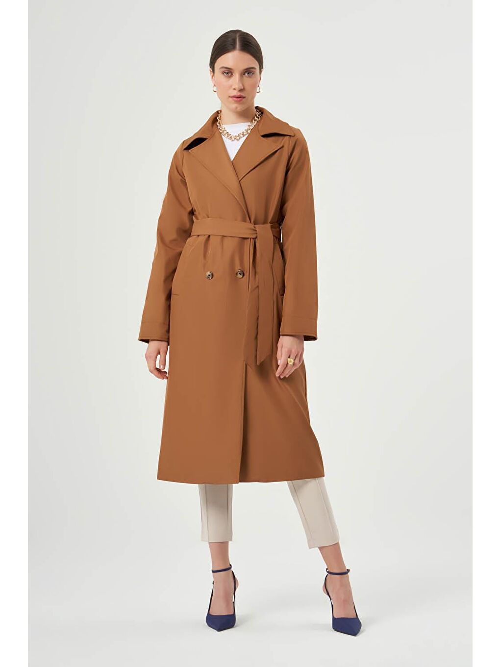 Turuncu Bsc Klasik Bakır Trençkot-1