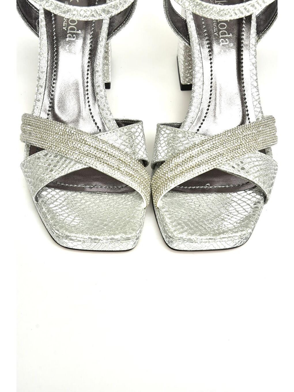 Gri U8200098 Gümüş Kadın Topuklu Ayakkabı-2