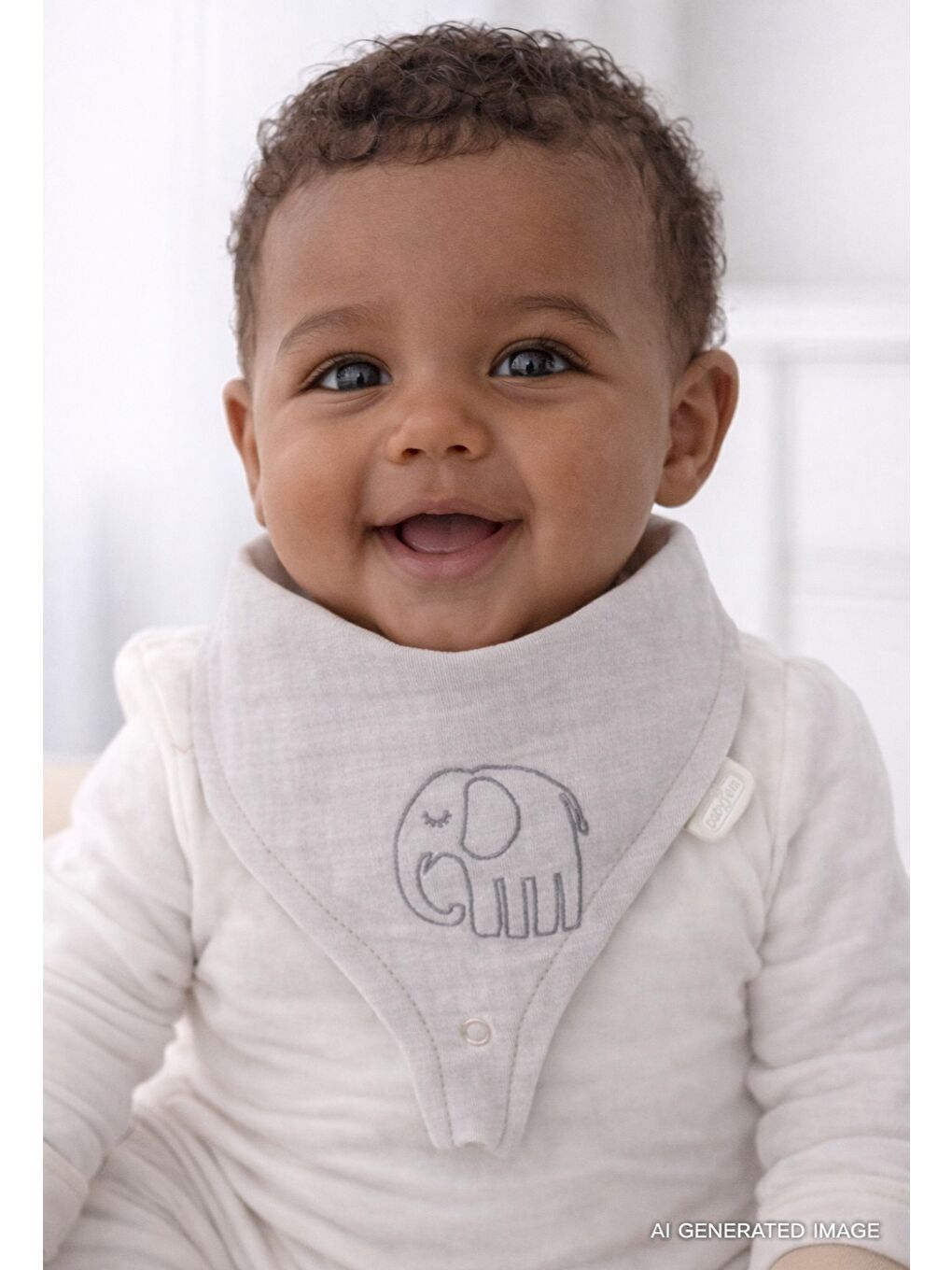 Emzik Askılı Müslin Önlük Gri