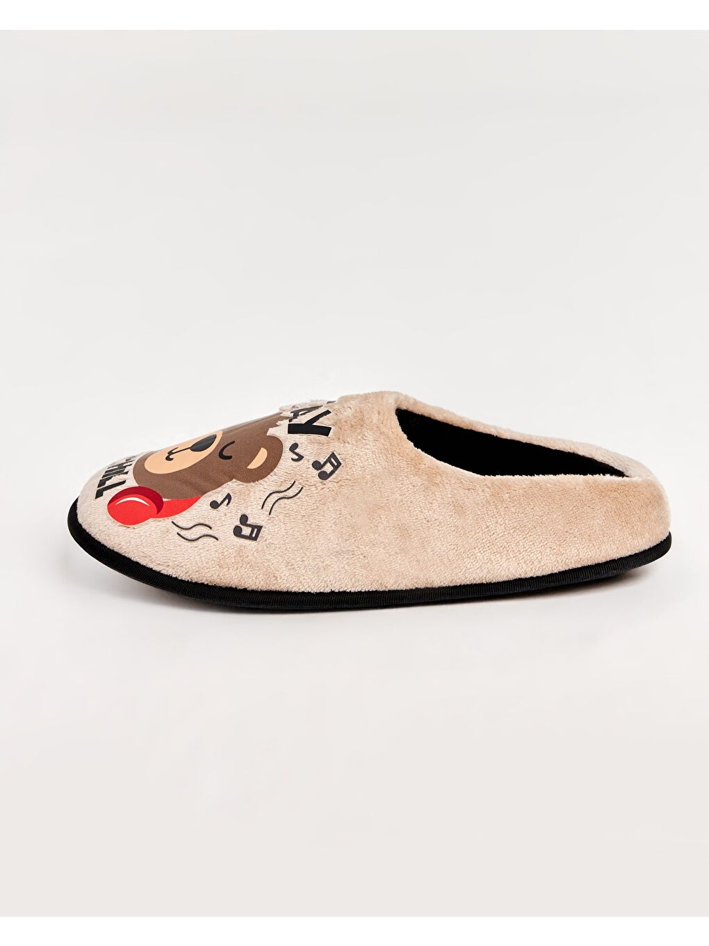 Ekru ZİPPO-K- Ayı Figürlü Krem Erkek Ev Terliği-4