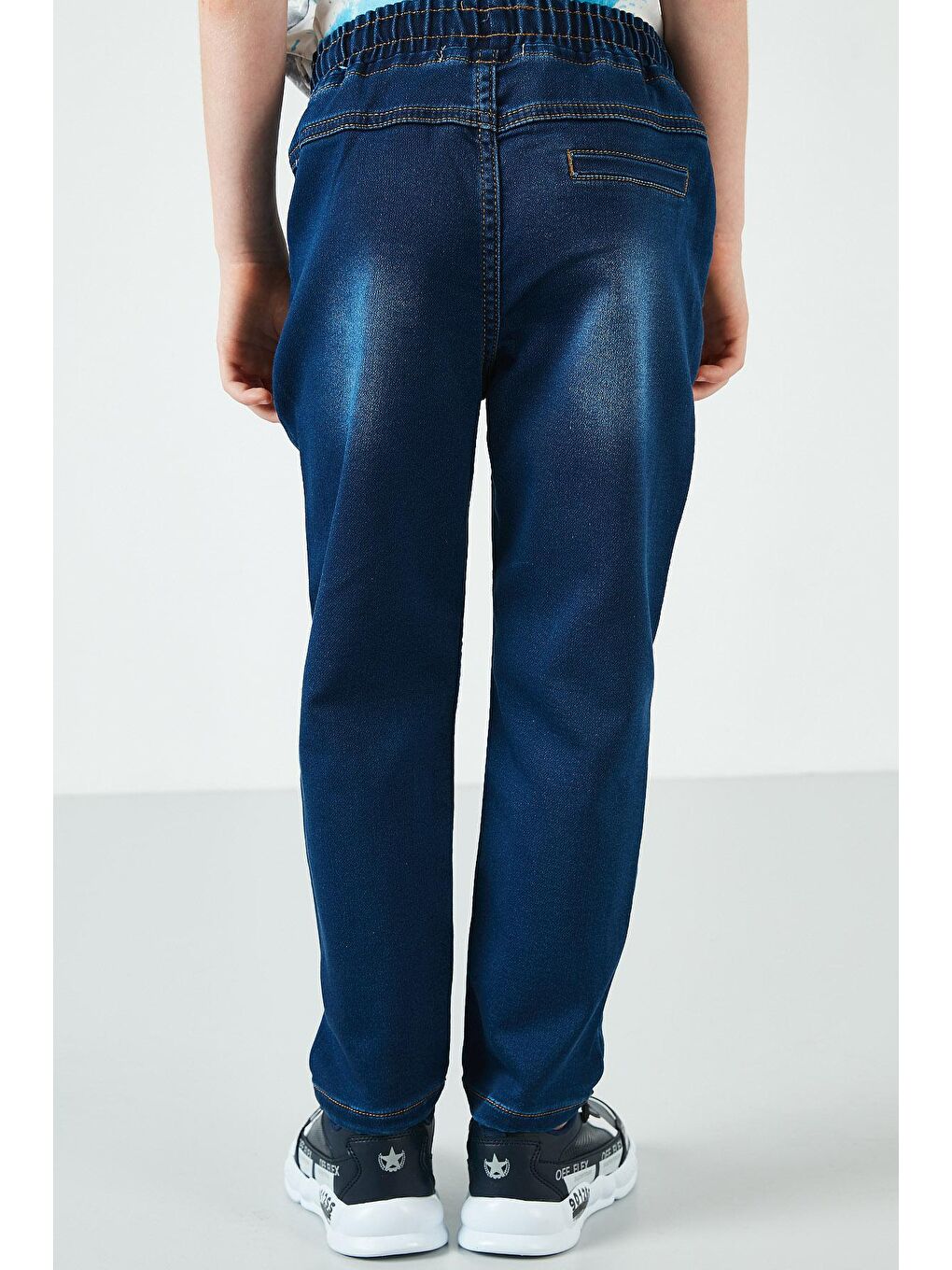 Mavi Belden Bağlamalı Cepli Pamuklu Pantolon 6082021-3