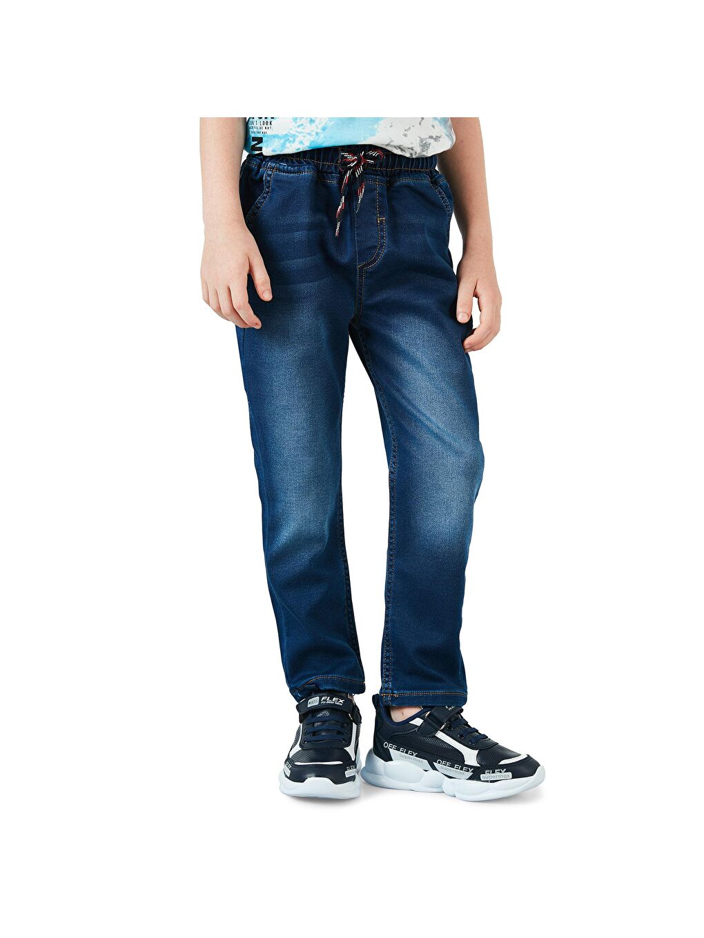 Mavi Belden Bağlamalı Cepli Pamuklu Pantolon 6082021-4