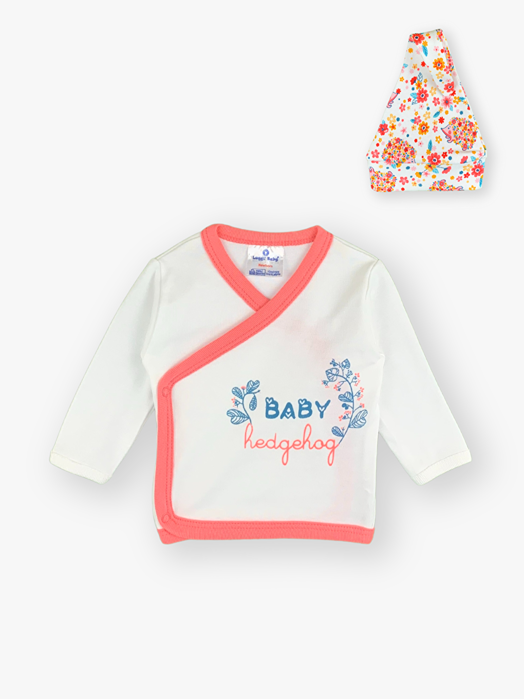 Ekru Zarf Yaka Uzun Kollu Kız Bebek 3’lü Takım-1