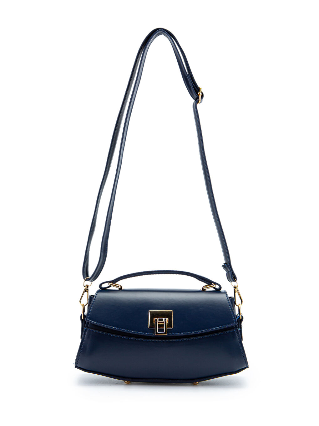 Kilit Detaylı Luvia Kadın Çapraz Çanta Lacivert-4