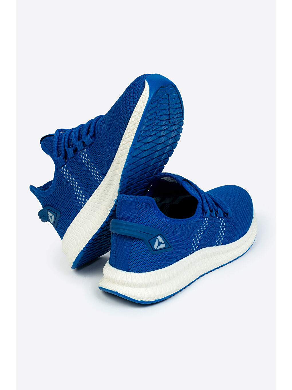 Mavi Yuvarlak Burunlu Bağcıklı Unisex Spor Ayakkabı-1