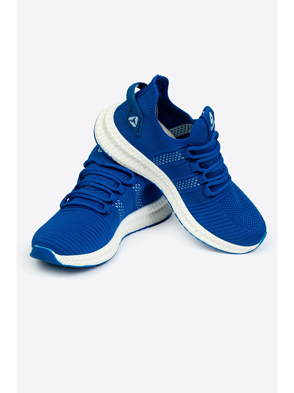 Mavi Yuvarlak Burunlu Bağcıklı Unisex Spor Ayakkabı-2