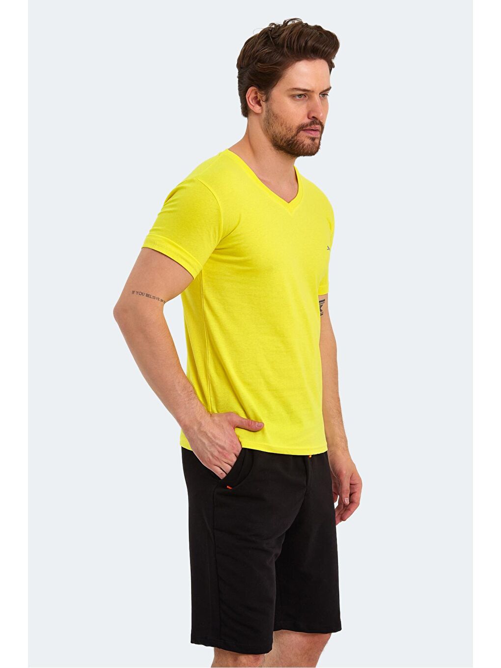 SLAZENGER Açık Sarı SARGON KTN Erkek T-Shirt Açık Sarı - 4