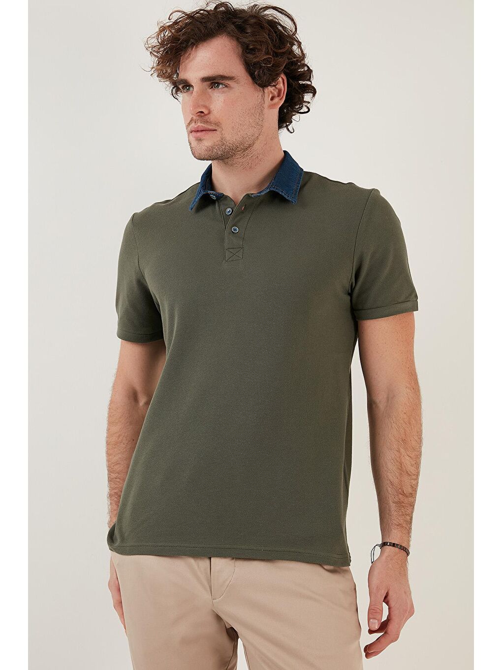 Buratti Haki % 100 Pamuk Polo T Shirt 5902134 - 2