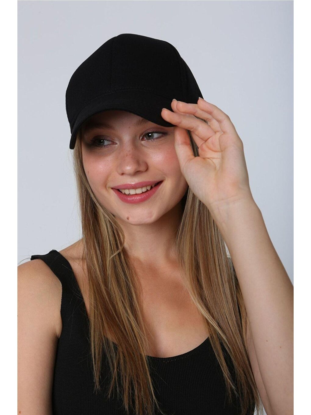 Unisex Düz Siyah Kep Şapka Spk12-1