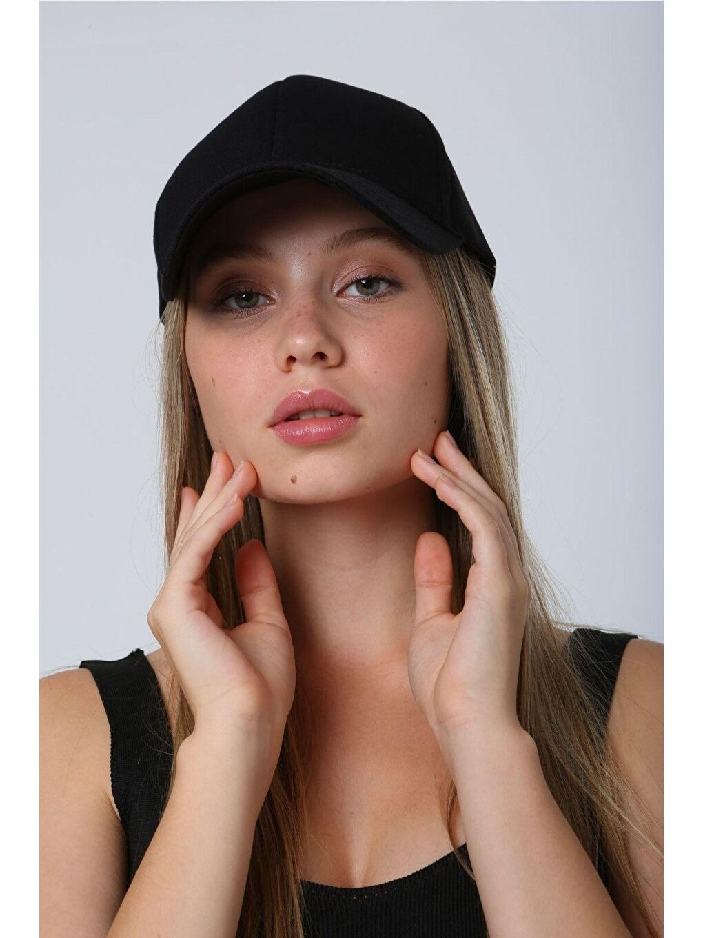 Unisex Düz Siyah Kep Şapka Spk12-1-2