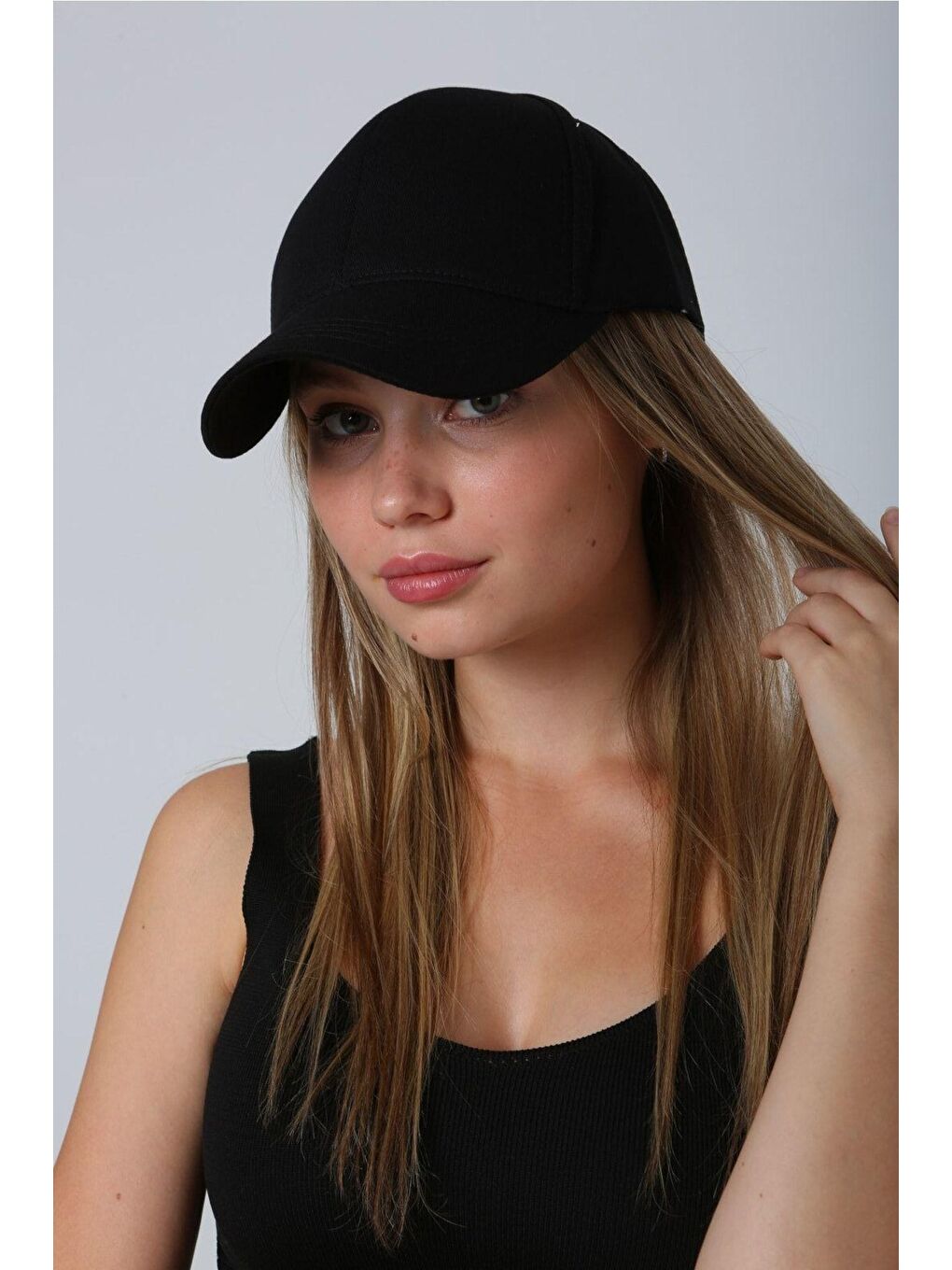 Unisex Düz Siyah Kep Şapka Spk12-1-3