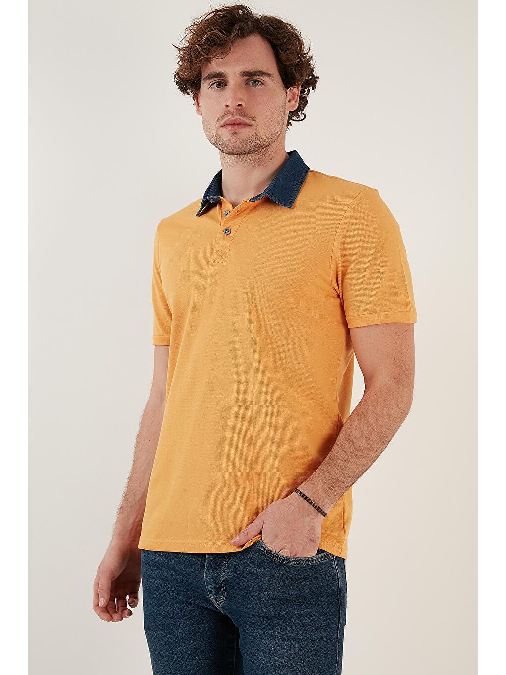 Buratti Sarı % 100 Pamuk Düğmeli Regular Fit Polo T Shirt 5902134 - 2