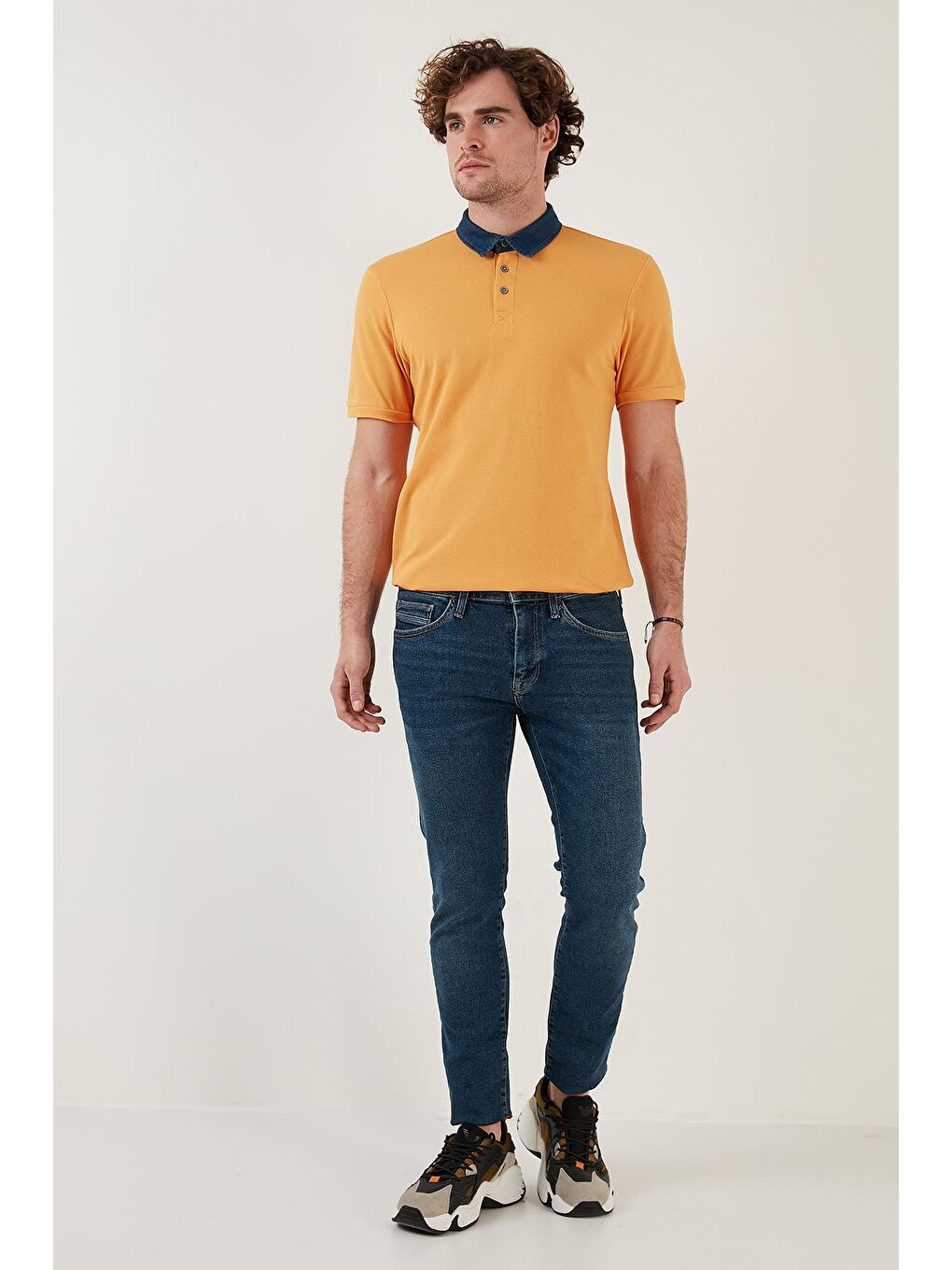 Buratti Sarı % 100 Pamuk Düğmeli Regular Fit Polo T Shirt 5902134 - 3