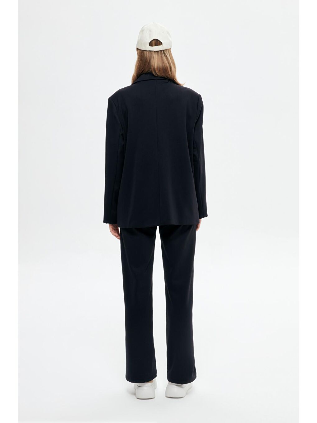 Yumuşak Dokulu Yüksek Bel Pantolon Siyah-4