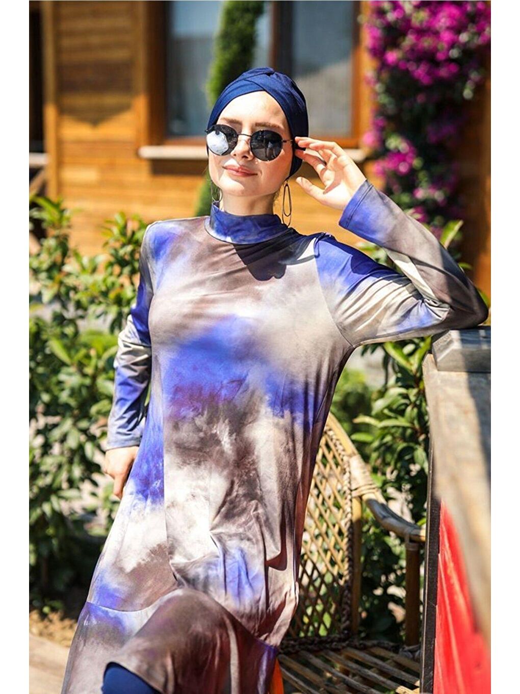 Marina Lacivert Tam Kapalı Tesettür Mayo M2022