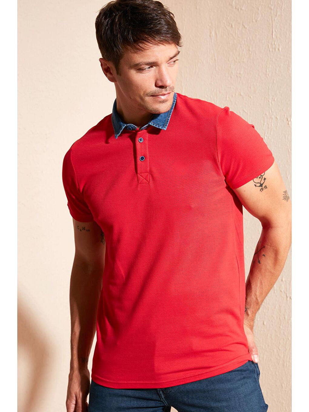 Buratti Kırmızı % 100 Pamuk Düğmeli Regular Fit Polo T Shirt 5902134 - 1