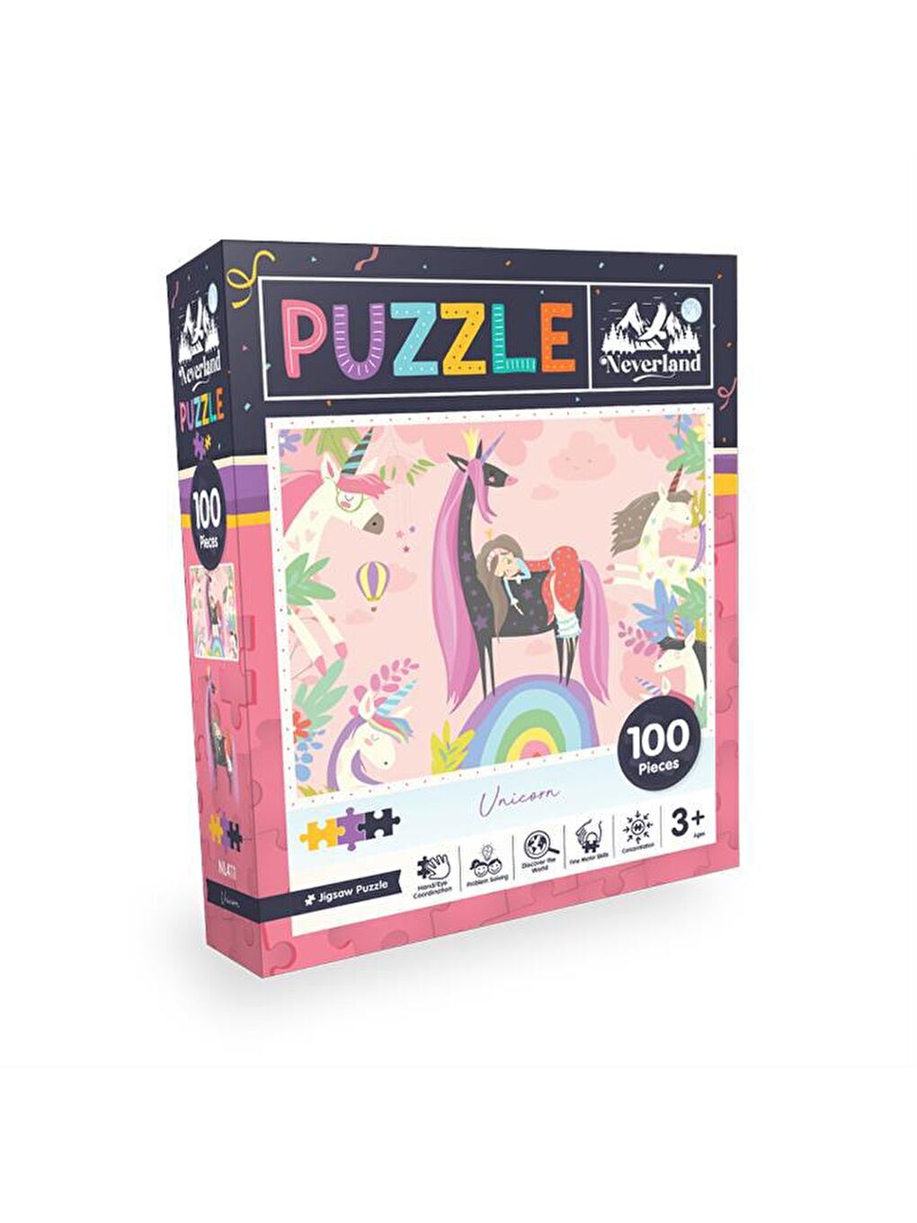 Neverland Karışık 100 Pieces Jigsaw Puzzle - Unicorn (Tek Boynuzlu At)