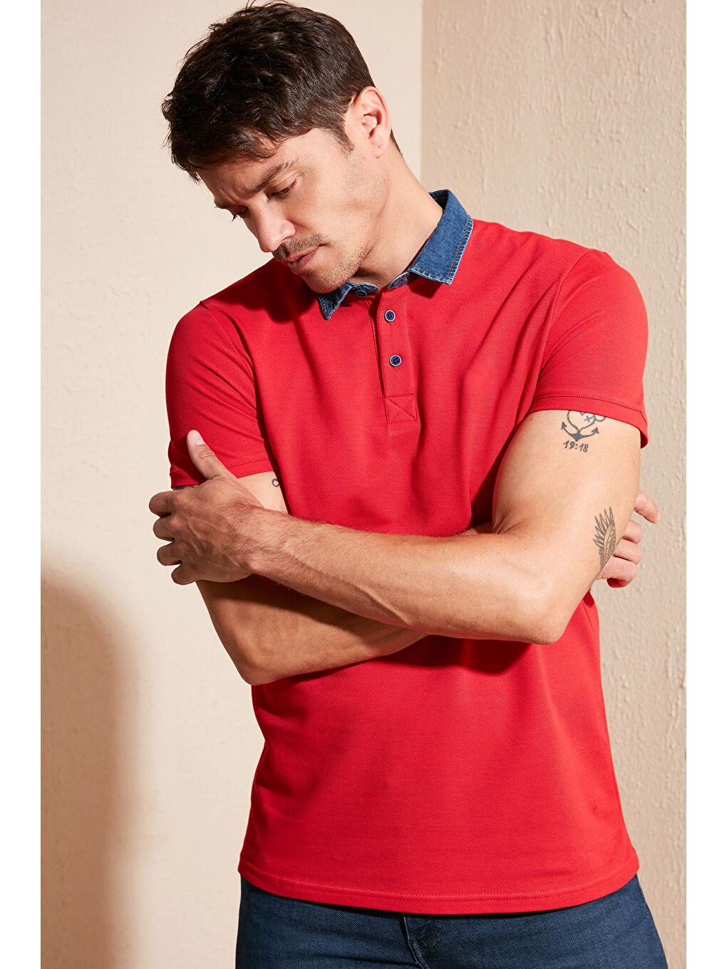 Buratti Kırmızı % 100 Pamuk Düğmeli Regular Fit Polo T Shirt 5902134 - 2