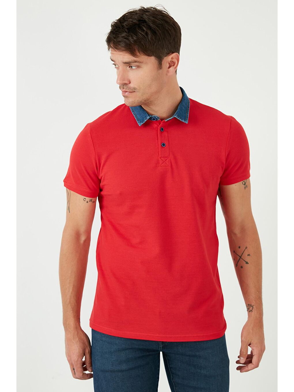 Buratti Kırmızı % 100 Pamuk Düğmeli Regular Fit Polo T Shirt 5902134 - 3