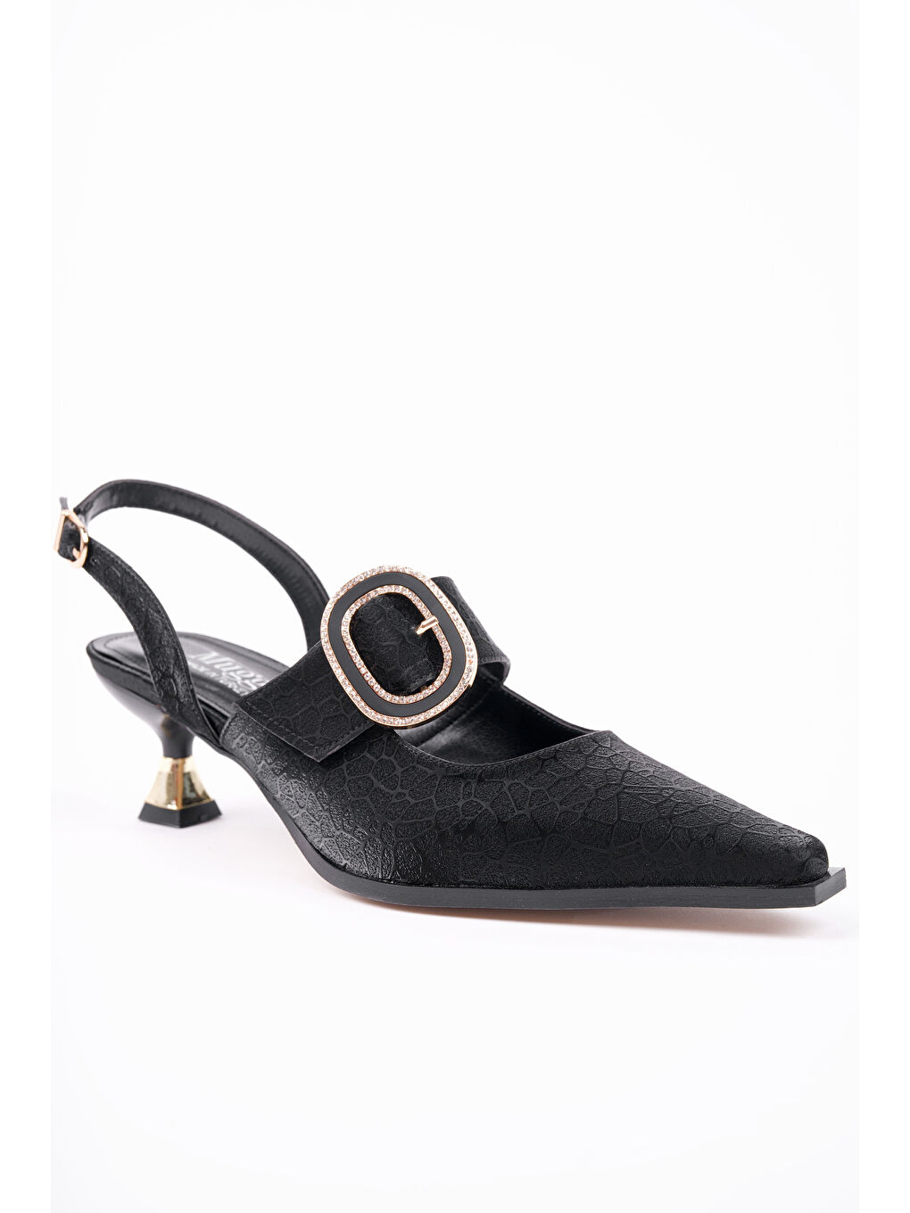 Siyah MARİANA Toka Detaylı Kadın Günlük Klasik Topuklu Ayakkabı-2