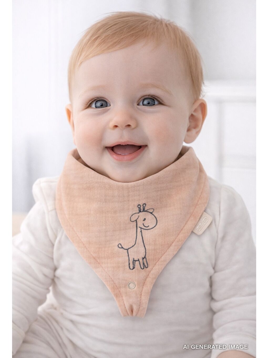 Emzik Askılı Müslin Önlük Somon