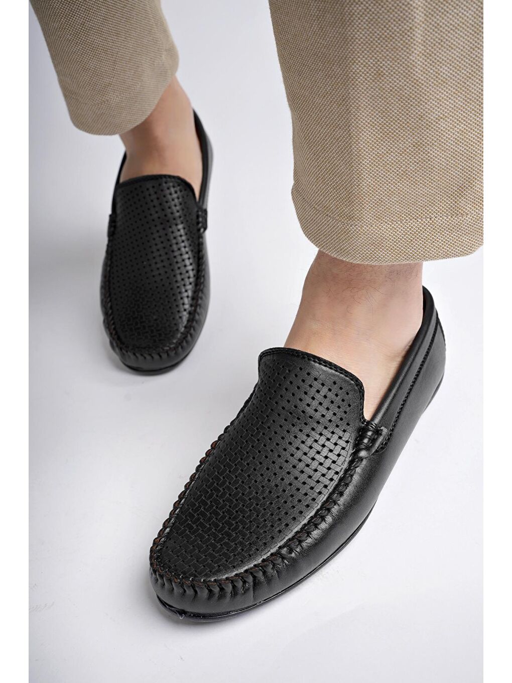 Siyah MB1113 Erkek Günlük Klasik Casual Rahat Ortopedik Esnek Yazlık Ayakkabı-1