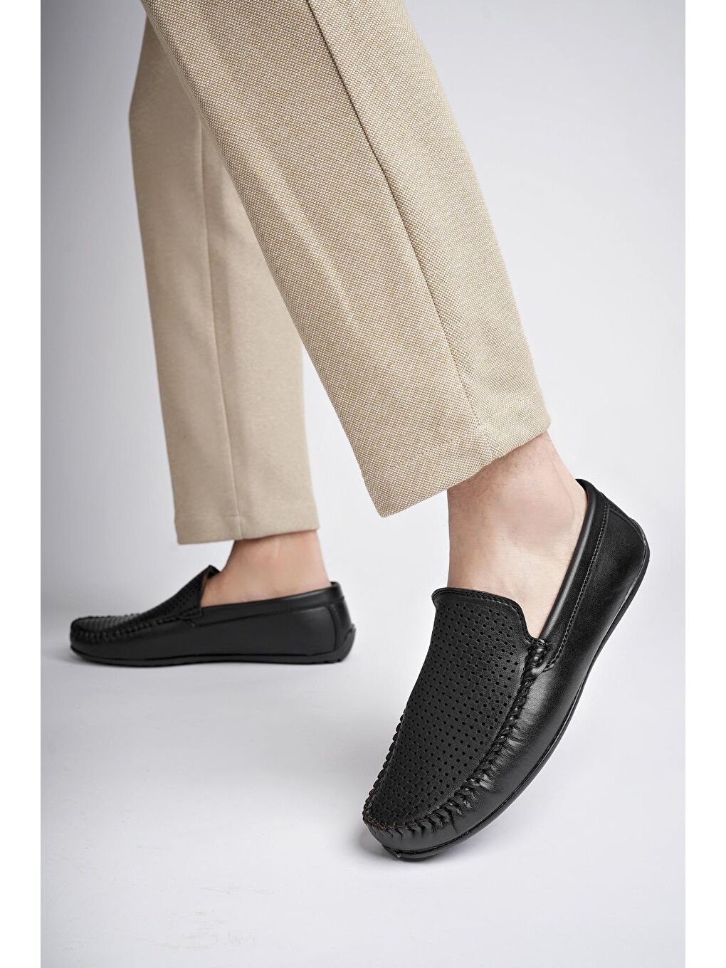 Siyah MB1113 Erkek Günlük Klasik Casual Rahat Ortopedik Esnek Yazlık Ayakkabı-2