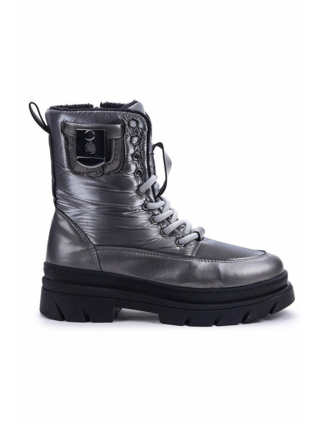 Bej Cilt Fermuarlı Termo Taban Kadın Günlük Bot Ayakkabı Fls 09-014-3