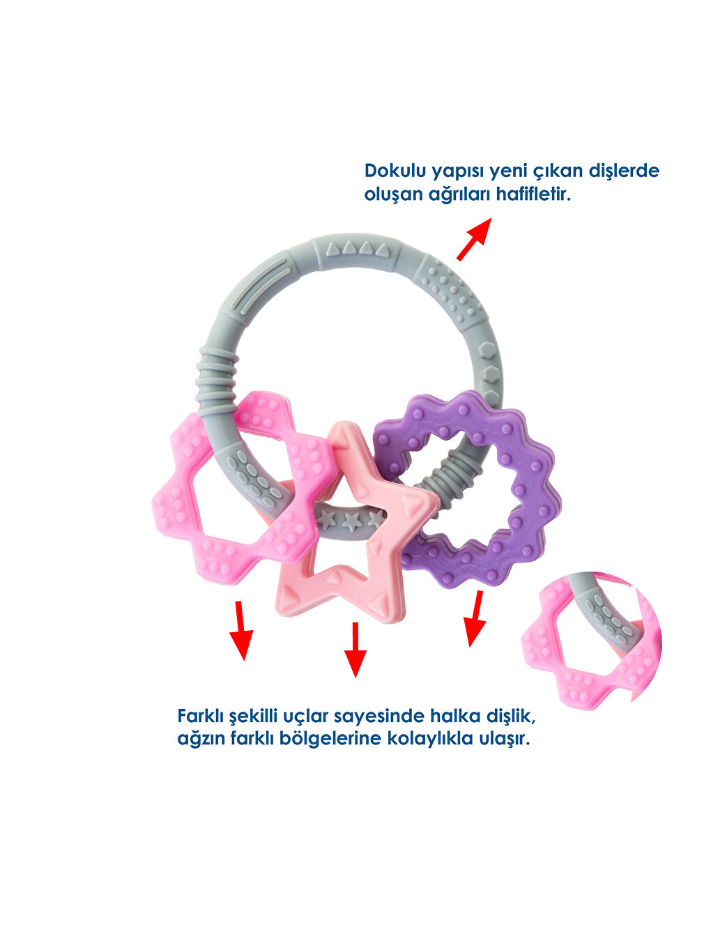 Babyjem Pembe Silikon Halka Dişlik Pembe - 1