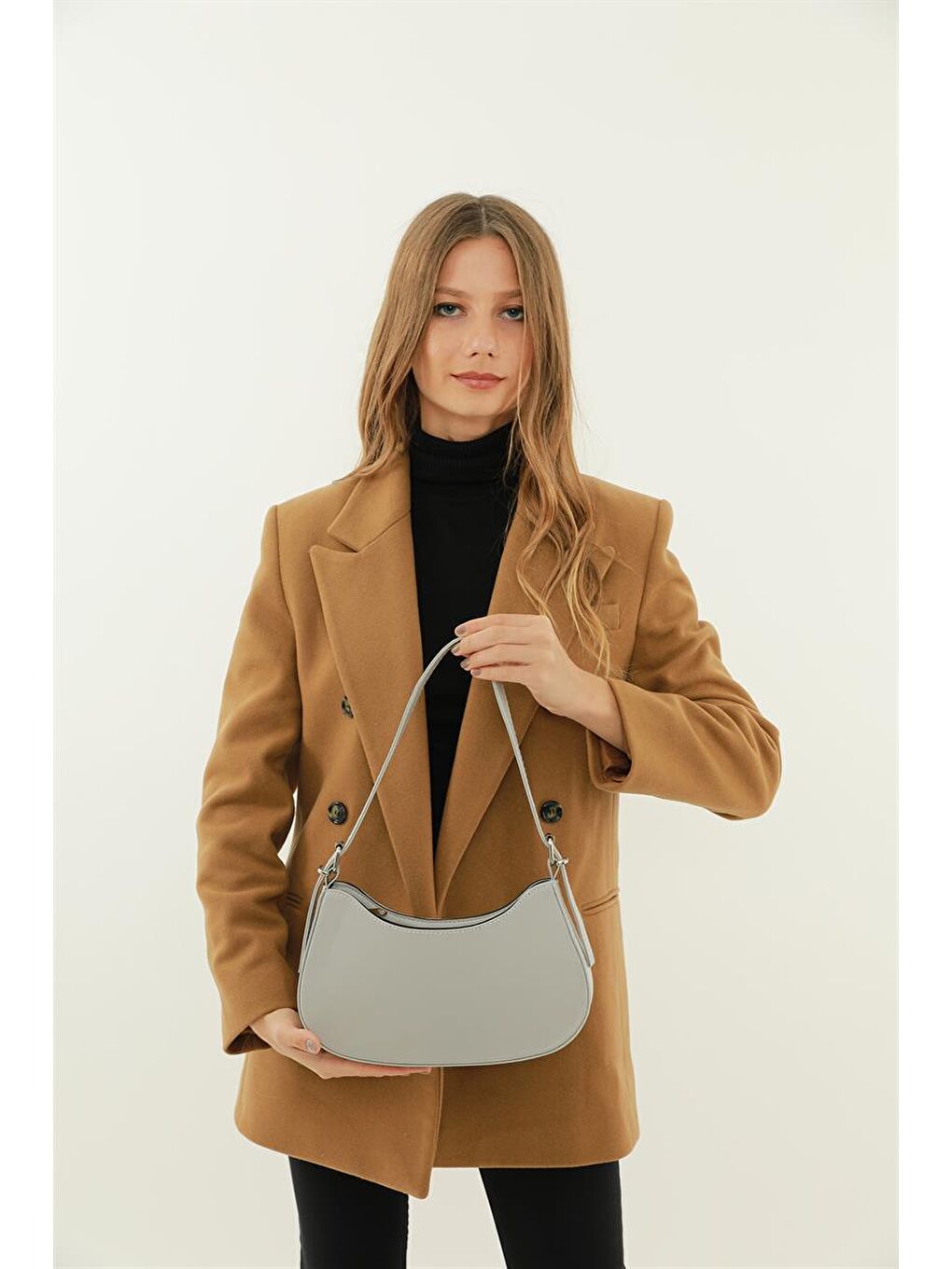 Parma Baguette Kadın Çanta - Gri-1