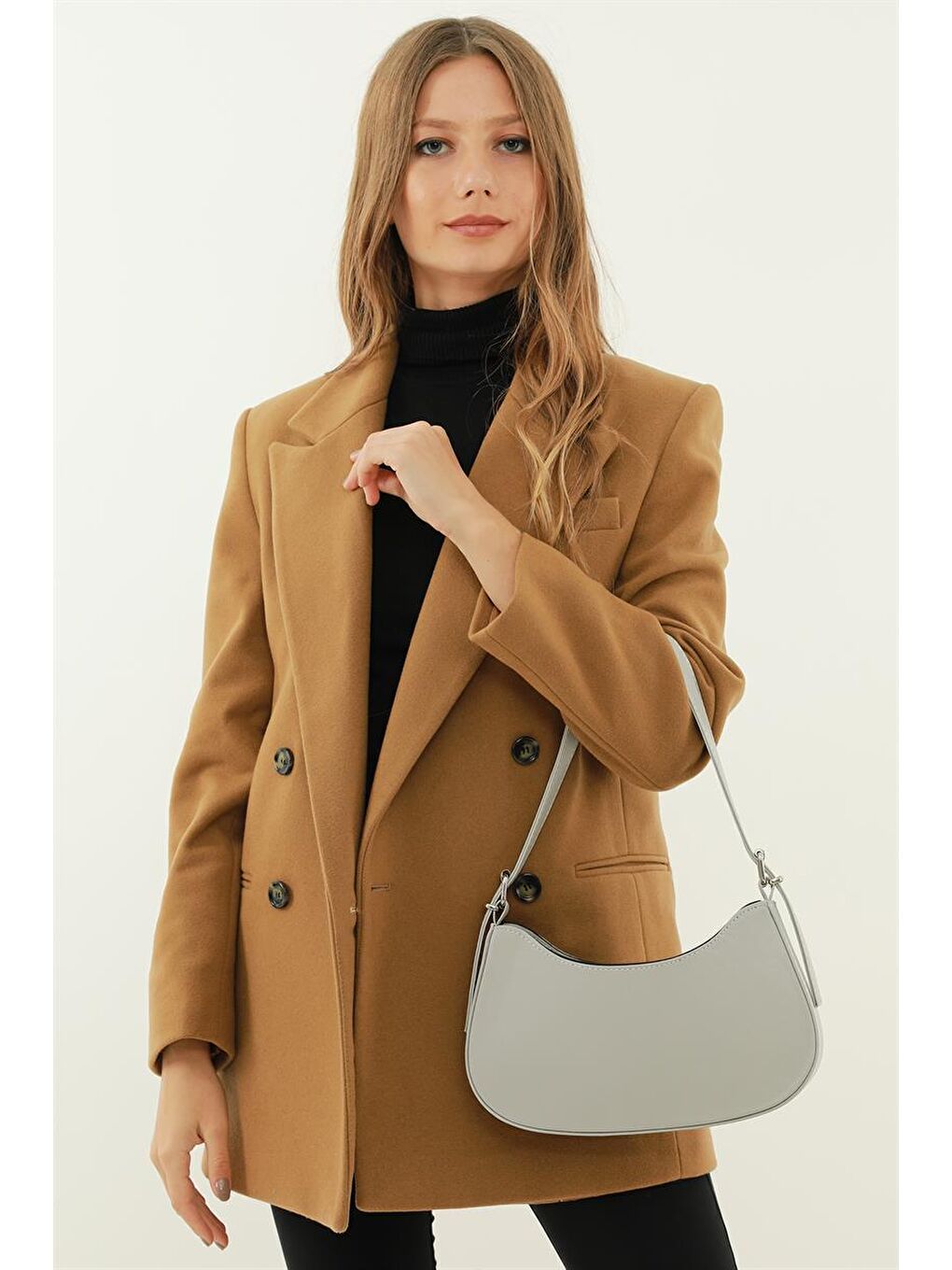 Parma Baguette Kadın Çanta - Gri-2