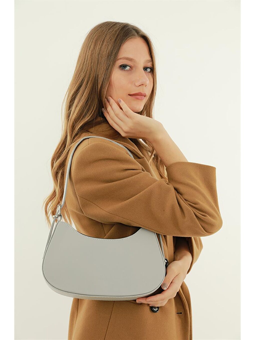 Parma Baguette Kadın Çanta - Gri-3