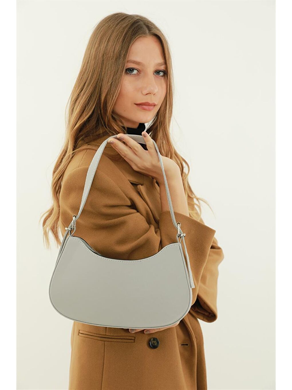 Parma Baguette Kadın Çanta - Gri-4