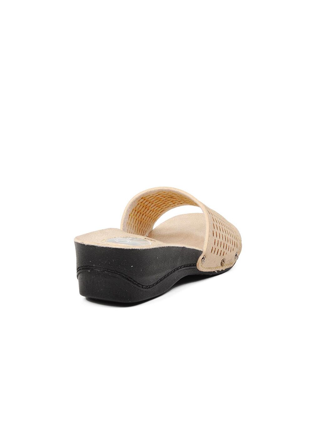 68-791 Bej Tek Bantlı Topuk Jelli Kadın Terlik-3