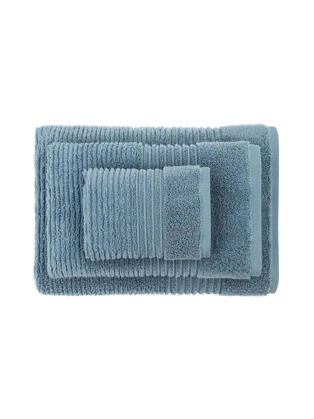 Arina Hamam Havlu Seti %100 Pamuk Air Twist Mavi-1