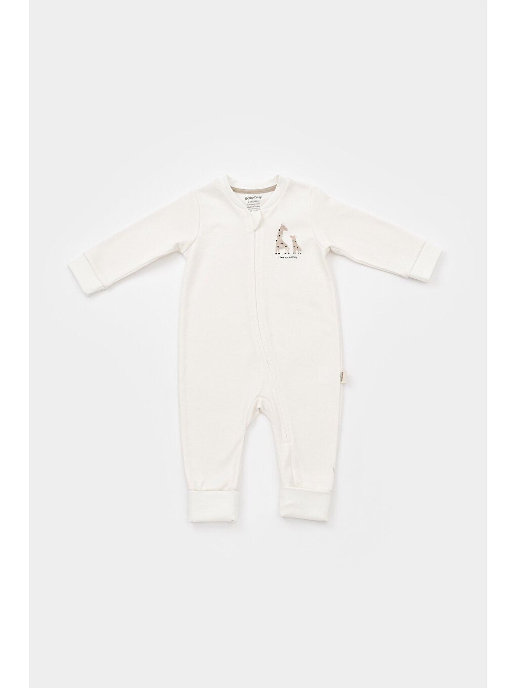 BabyCosy Organic Wear Ekru Fermuarlı Tulum - 2