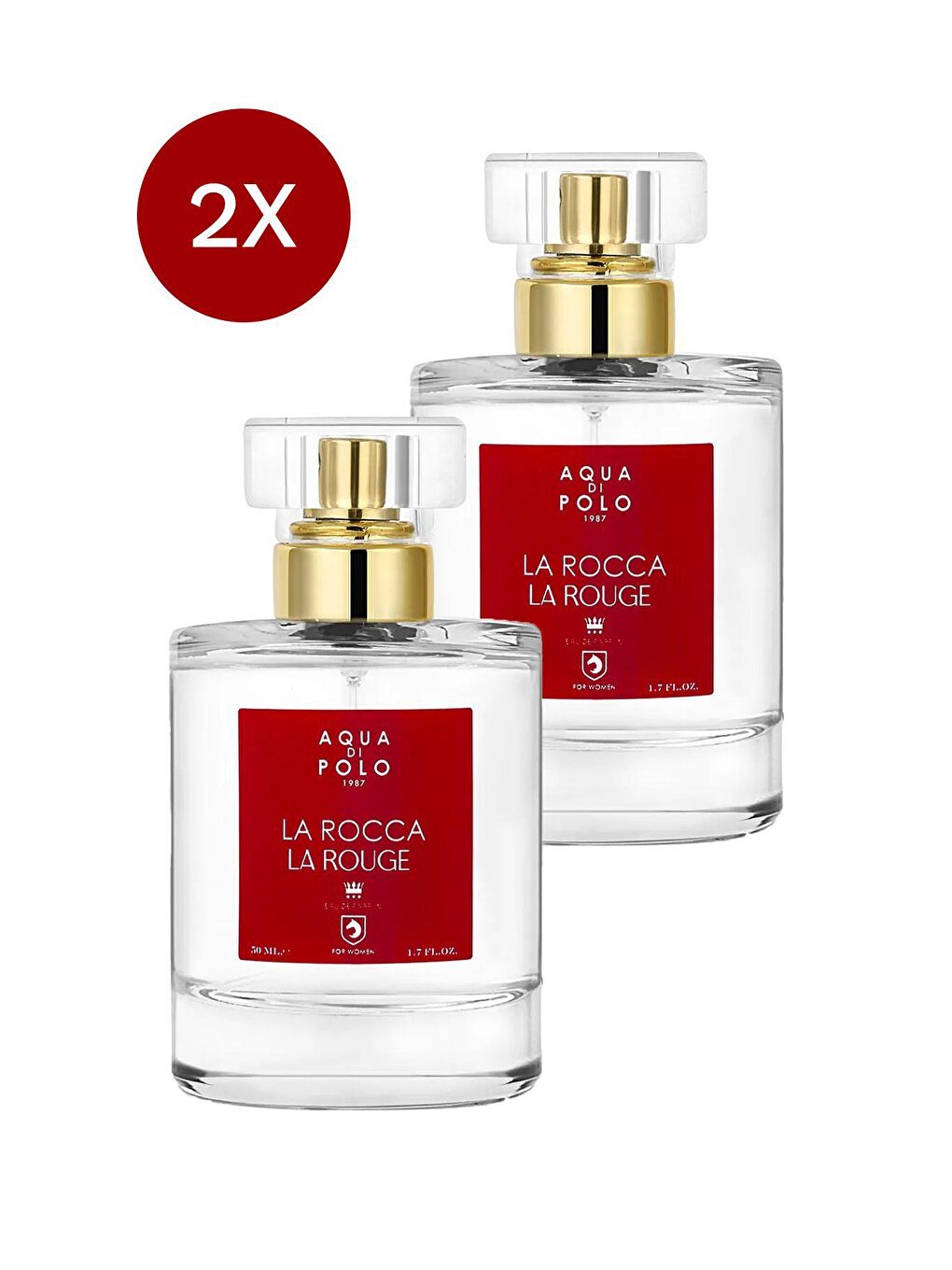 Aqua Di Polo 1987 Kırmızı La Rocca La Rouge 50 ml EDP ikili Kadın Parfüm Seti STCA000801