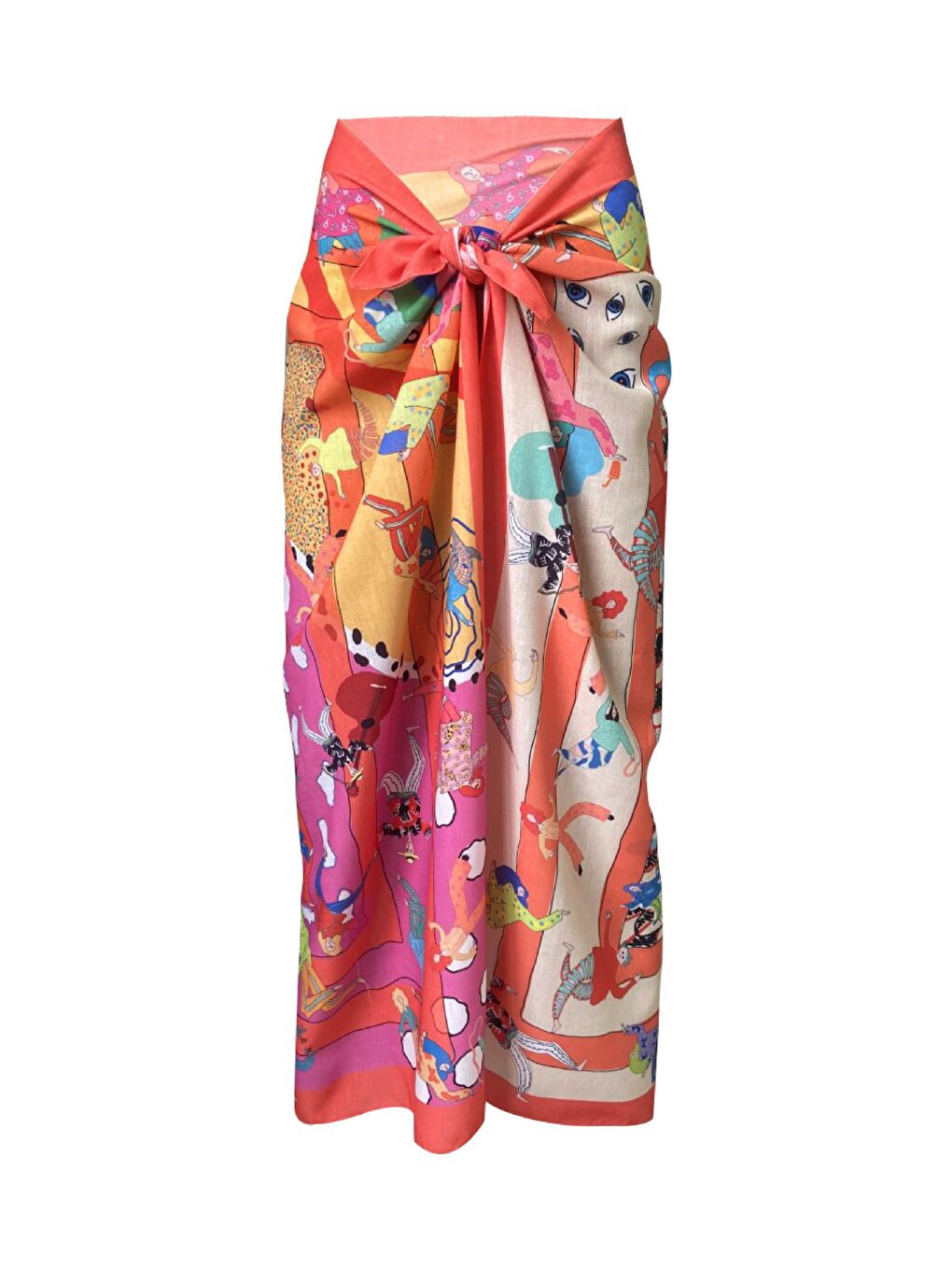 Pembe Dela Pink Carnival Keten Pareo (İç Göstermez)