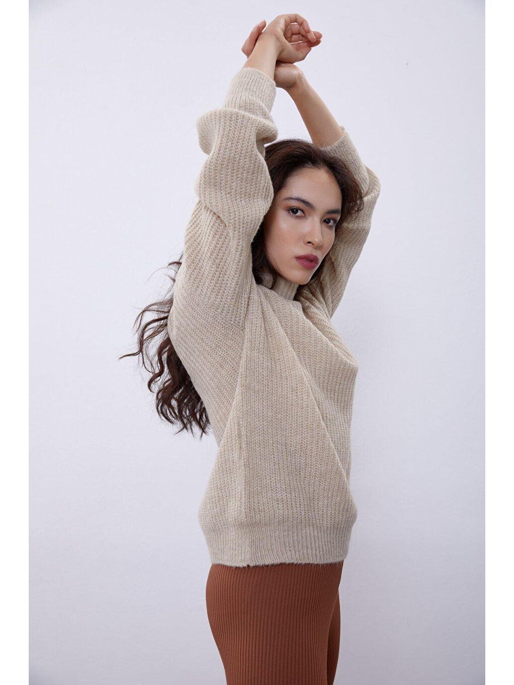 Bej Kısa Tüp Kazak SWK4333BJ-2