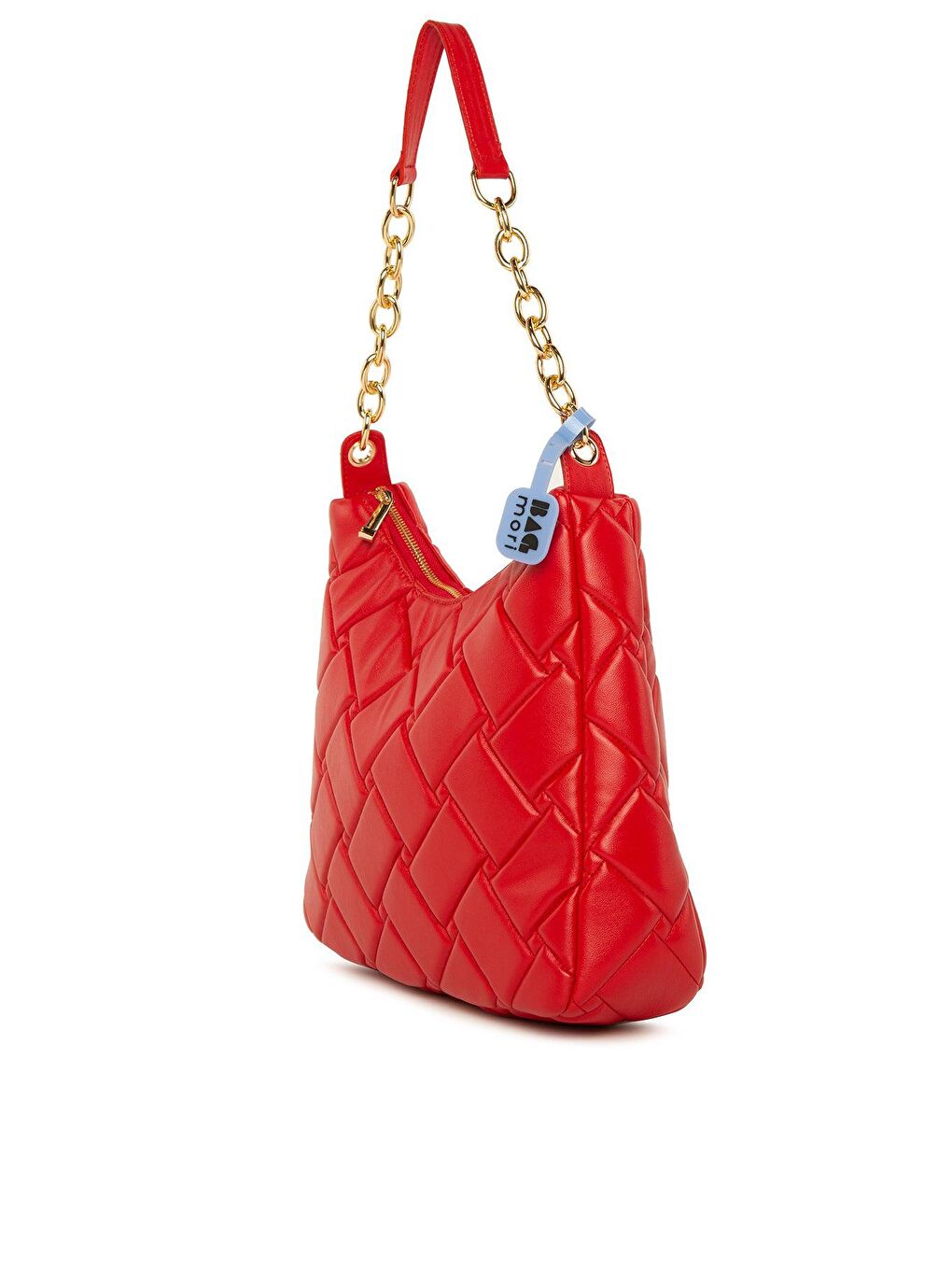 Kırmızı Tasarım Nakışlı Yumuşak Zincirli Çanta-1