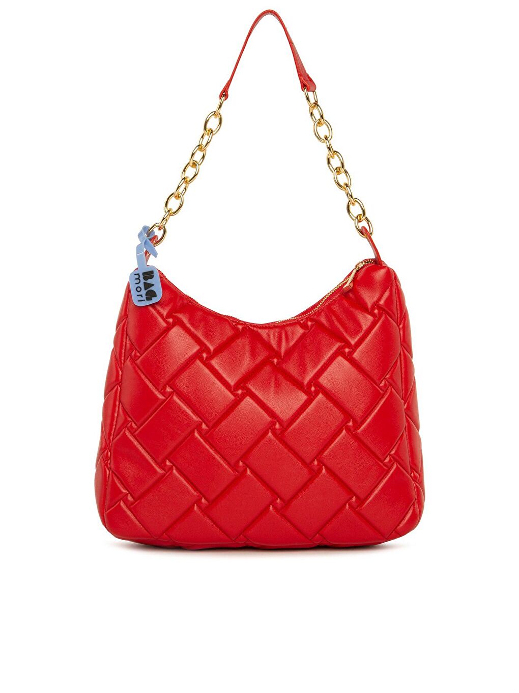 Kırmızı Tasarım Nakışlı Yumuşak Zincirli Çanta-2