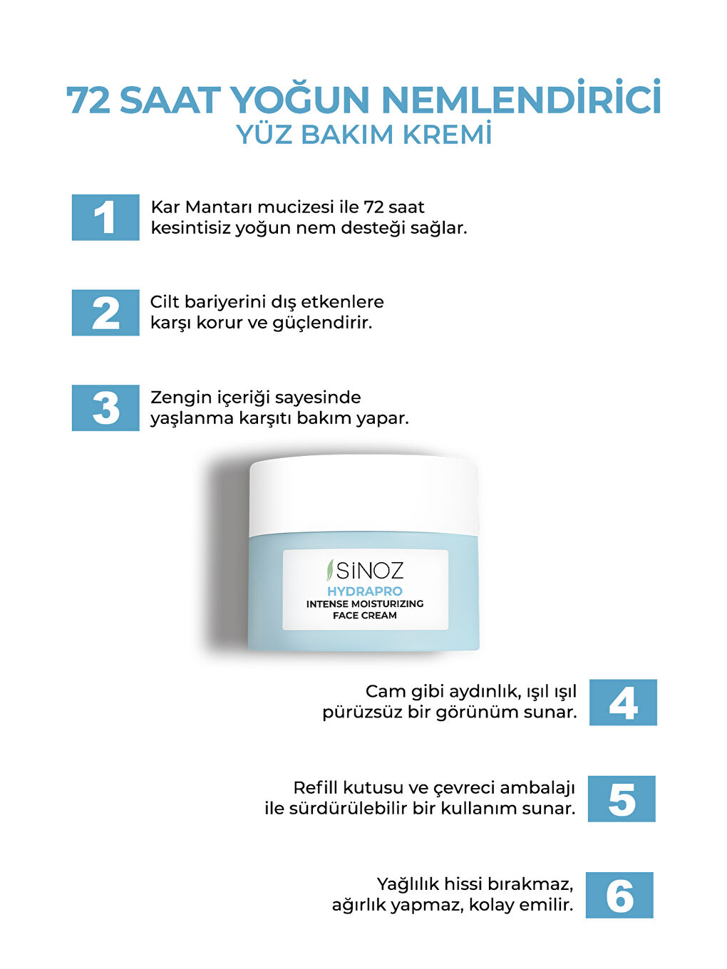 Hydrapro Su Bazlı 72 Saat Yoğun Nemlendirici Yüz Bakım Kremi 50 Ml-1