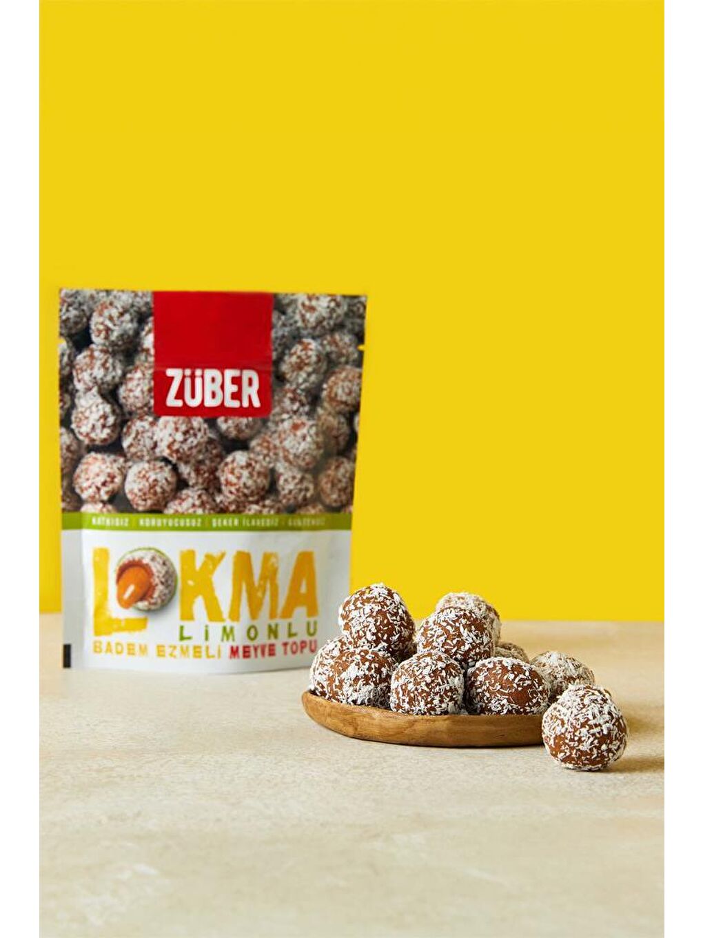 Züber Renksiz Lokma Limonlu Badem Ezmeli Meyve Topu 96g X 6 Paket - 2