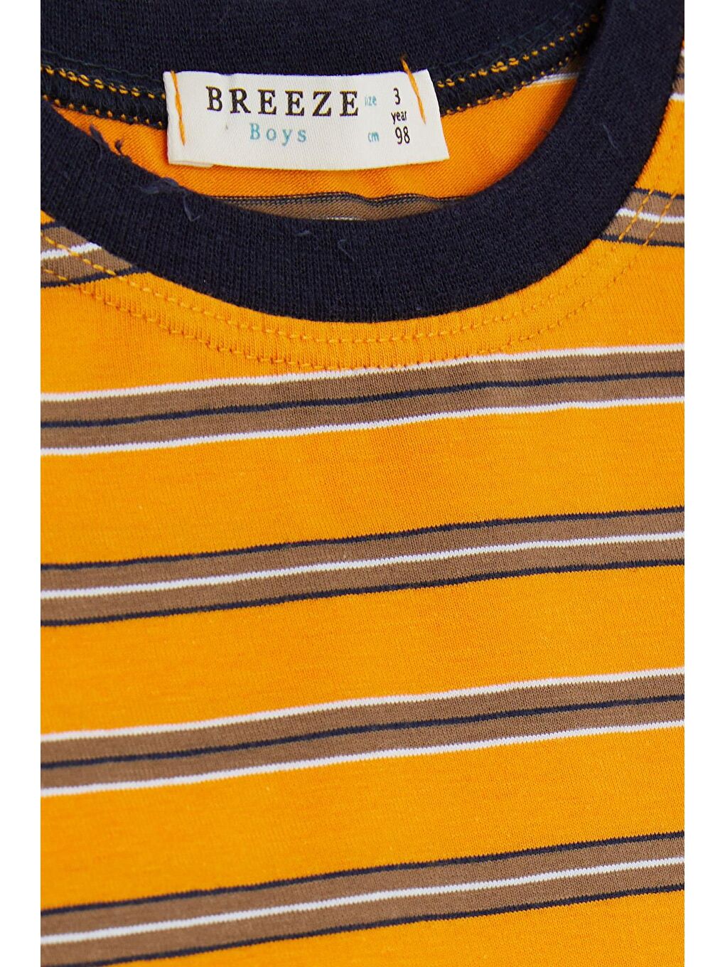 Erkek Çocuk Tişört Çizgili Hardal Sarı (3-7 Yaş)-2