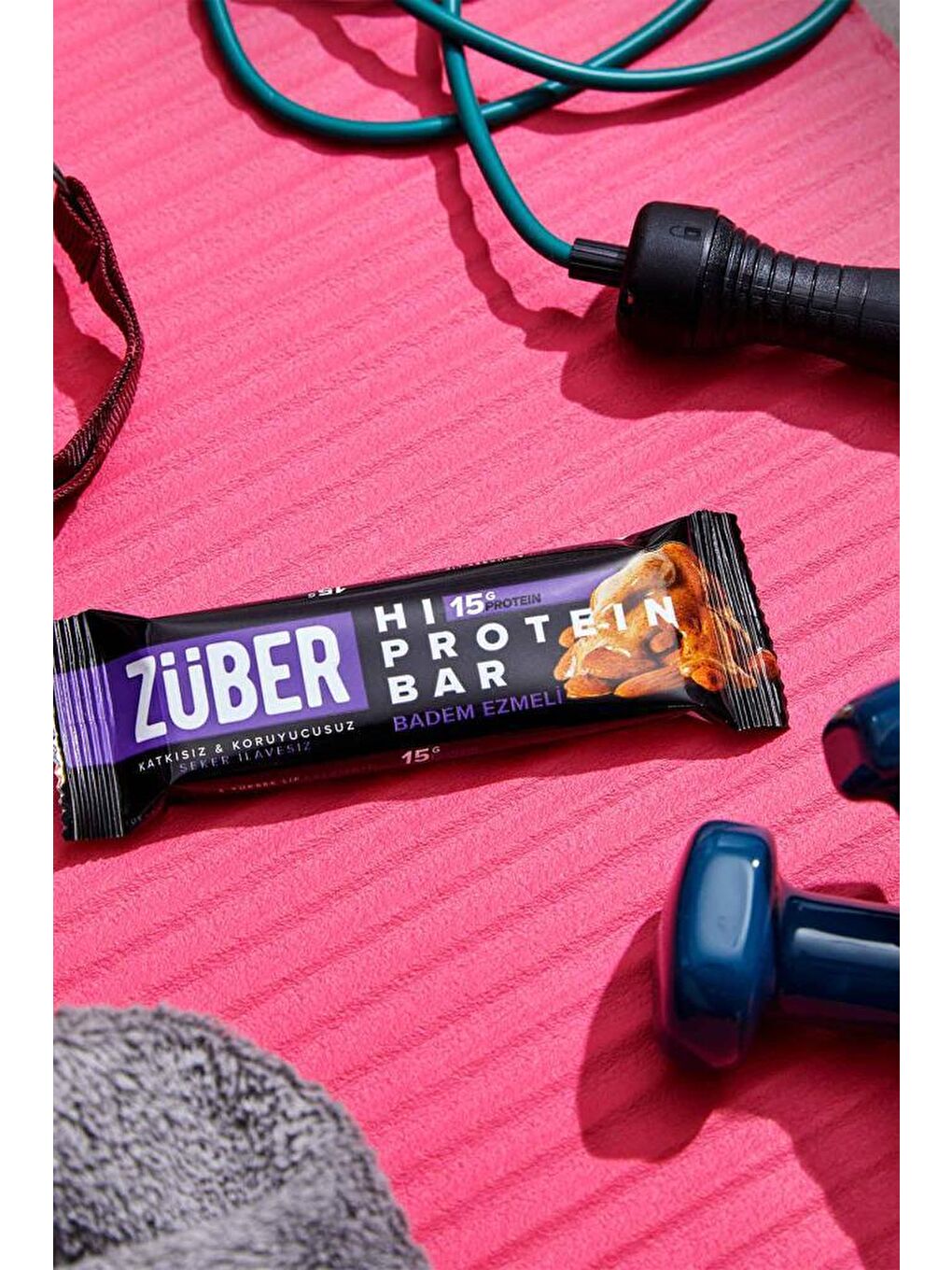 Züber Renksiz Badem Ezmeli Yüksek Protein Bar 12 X 45 gr - 4