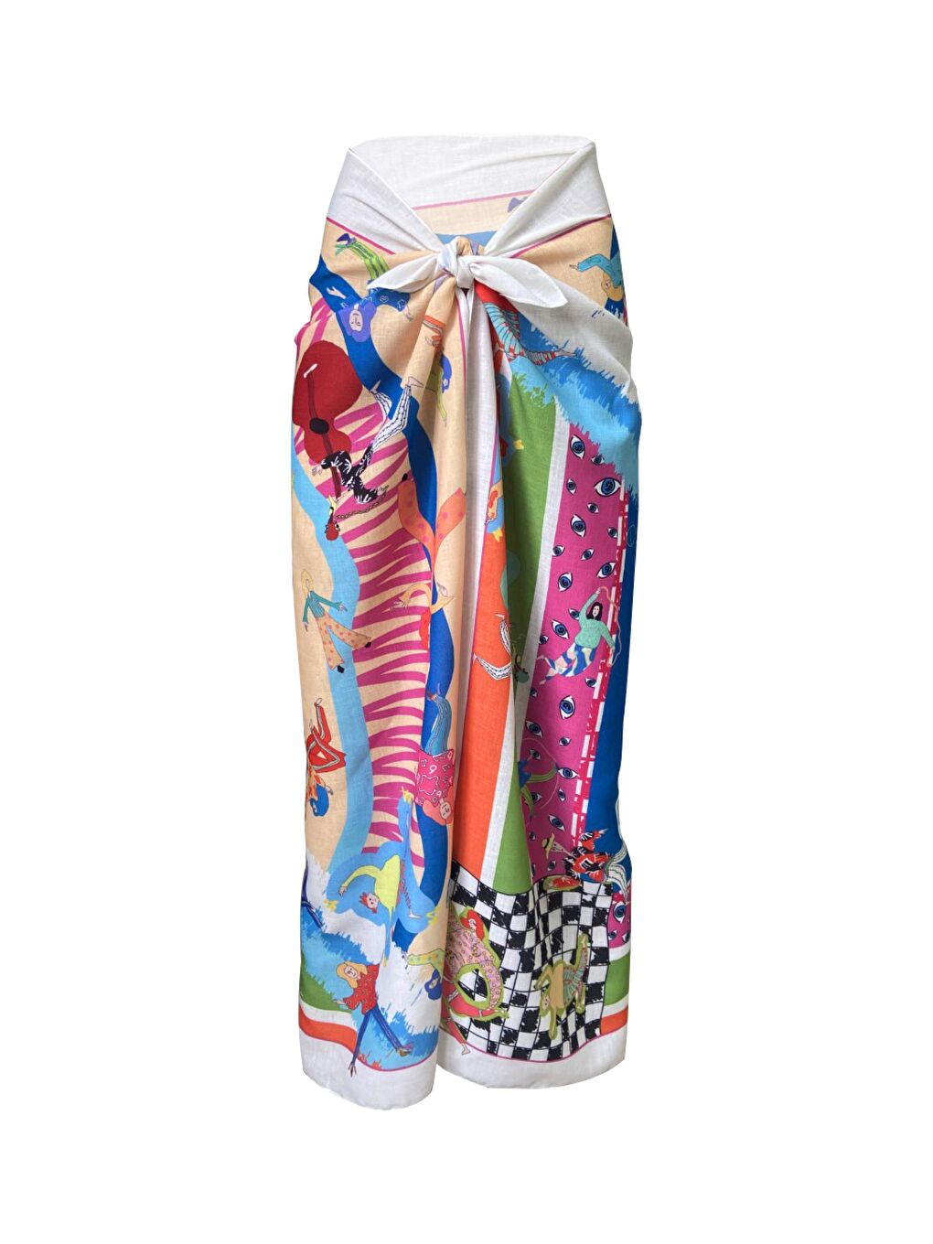 Mavi Dela Blue Carnival Keten Pareo (İç Göstermez)