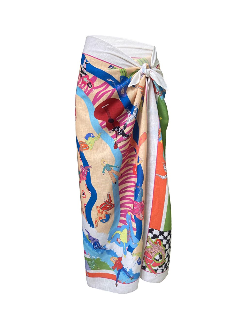 Mavi Dela Blue Carnival Keten Pareo (İç Göstermez)-1