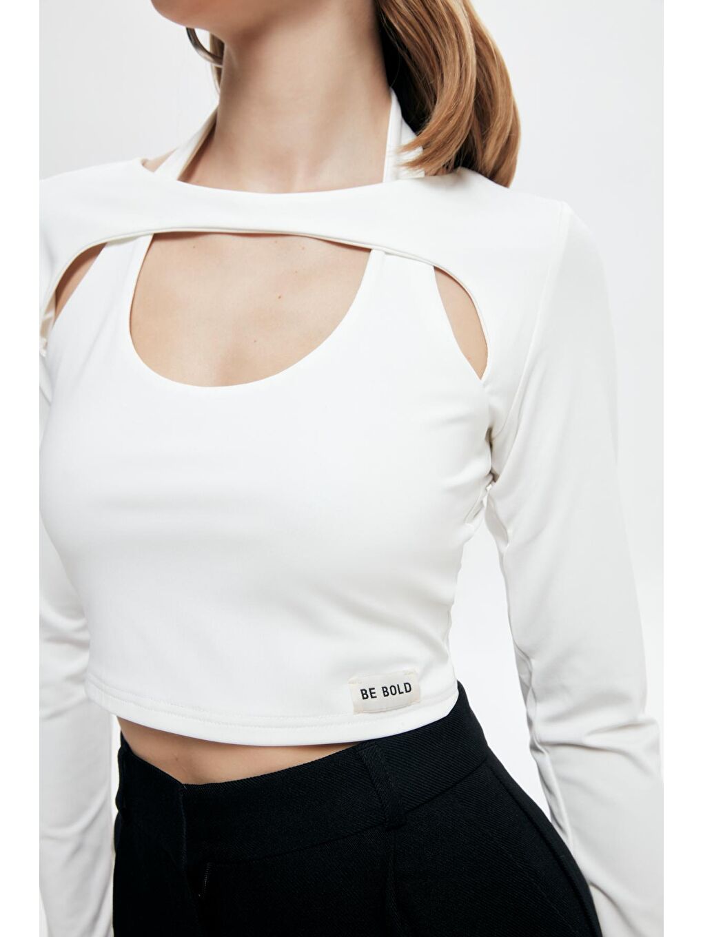 Yaka Detaylı Bluz Ekru-2