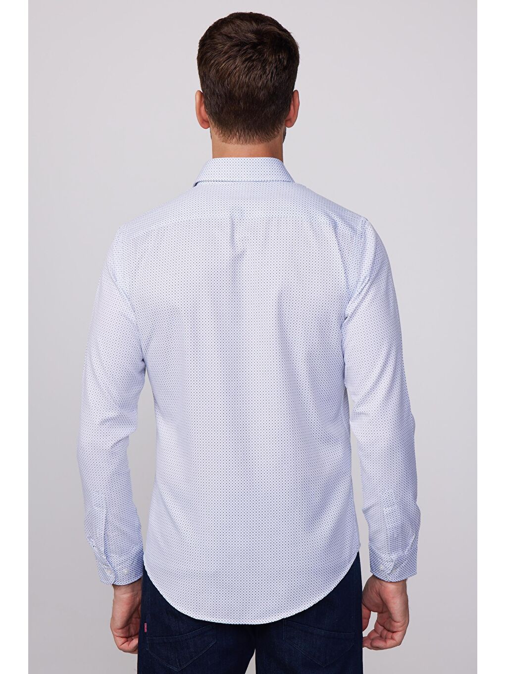 Karışık Slim Fit Desenli Pamuklu Kolay Ütü Erkek Gömlek-4