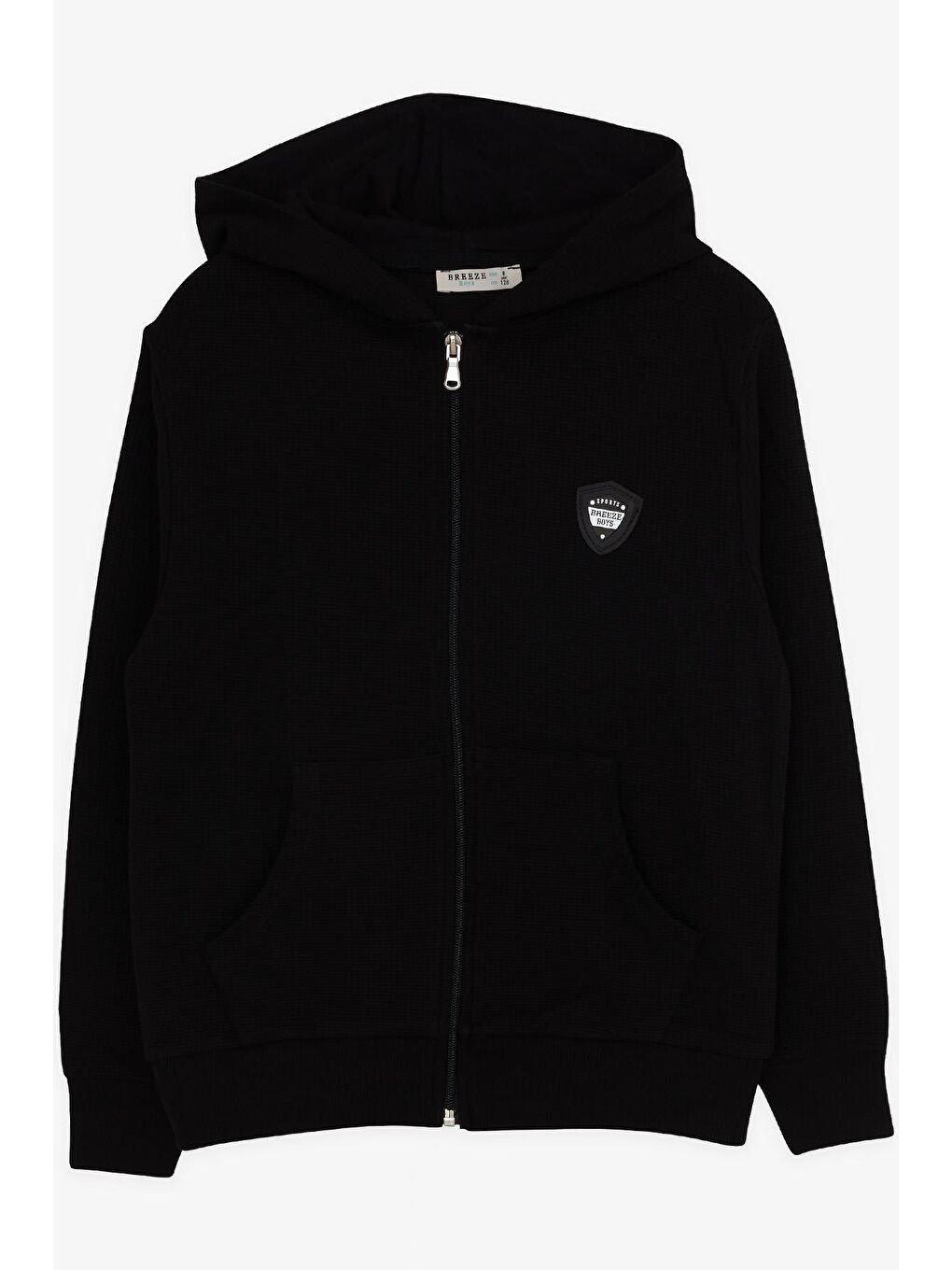 Erkek Çocuk Hırka Fermuarlı Kapüşonlu Siyah (3 Yaş)-2